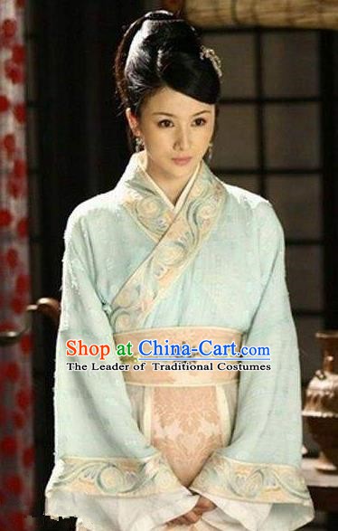 Chinese Ancient Han Dynasty Young Mistress Liu Lanzhi Hanfu Dress Replica Costume for Women