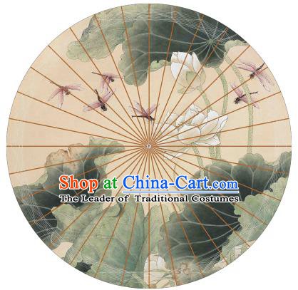 Chinese Traditional Craft Paper Umbrella Folk Dance Printing Lotus Oil-paper Umbrella Handmade Umbrella