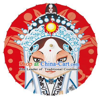 Chinese Traditional Artware Paper Umbrellas Printing Peking Opera Taoist Nun Oil-paper Umbrella Handmade Umbrella