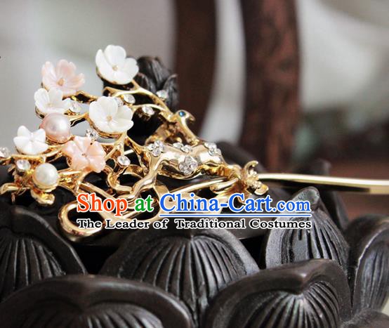 Chinese Handmade Classical Hair Accessories Wedding Beer Hairpins Hanfu Hair Clip for Women
