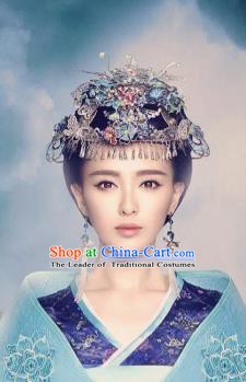 Traditional Chinese Ancient Princess Hair Accessories Blueing Hairpins Hair Clips Complete Set for Women