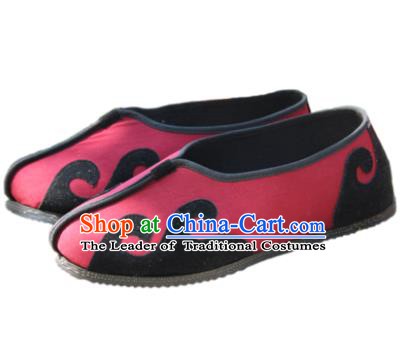 Chinese Traditional Handmade Tai Chi Red Cloth Shoes Martial Arts Shoes Kung Fu Shoes for Men