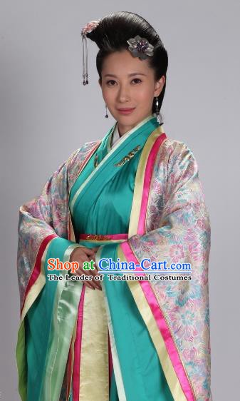Traditional Chinese Ancient Qin Kingdom Imperial Concubine Wei Hanfu Dress Embroidered Replica Costume for Women