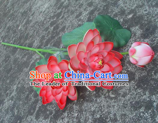 Traditional Handmade Chinese Red Lotus Decoration Buddhist Temple Decoration