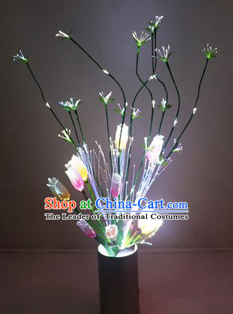 Traditional Handmade Chinese Tulip Flowers Lanterns Electric LED Lights Lamps Desk Lamp Decoration