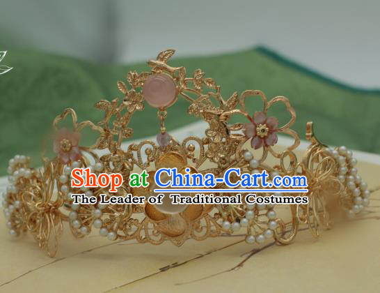 Traditional Chinese Ancient Hair Crown Hair Accessories Handmade Hanfu Hairpins for Women