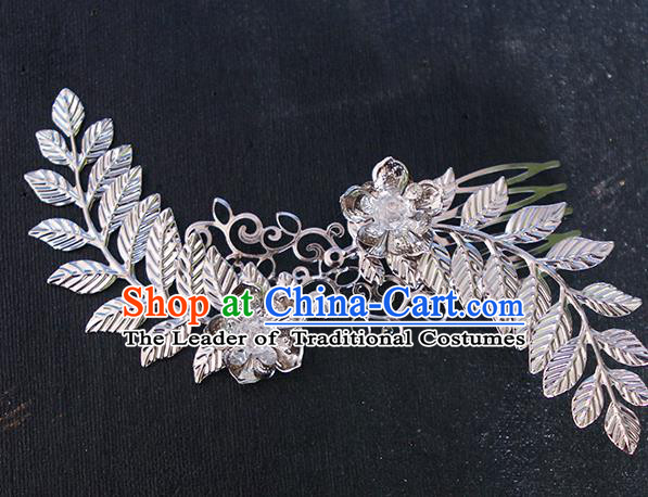 Chinese Ancient Hair Accessories Hanfu Hairpins Traditional Palace Leaf Hair Comb Headwear for Women