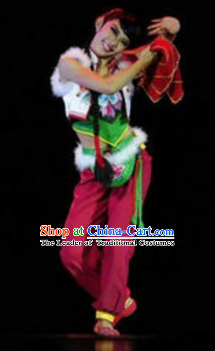 Traditional Chinese Yangko Dance Costume, Folk Dance Yangge Dance Clothing for Women