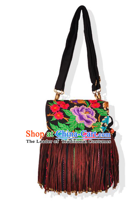 Chinese Traditional Embroidery Craft Embroidered Tassel Bags Handmade Handbag for Women