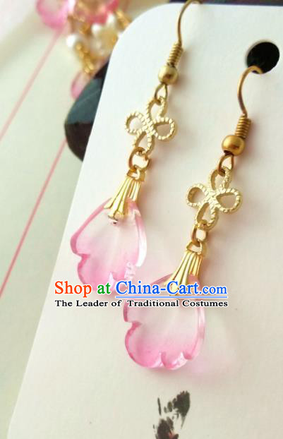Chinese Traditional Ancient Accessories Classical Brass Earrings Hanfu Eardrop for Women