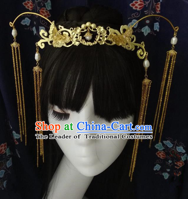 Chinese Traditional Ancient Hair Accessories Classical Phoenix Coronet Hanfu Hairpins for Women
