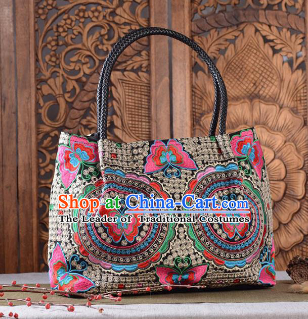 Chinese Traditional Embroidery Craft Embroidered Butterfly Bags Handmade Handbag for Women