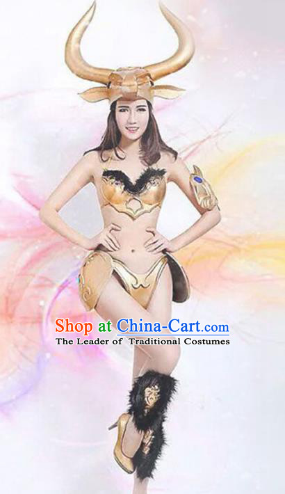 Top Grade Stage Performance Sexy Costumes Halloween Cosplay Modern Fancywork Clothing and Headwear for Women
