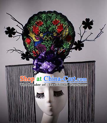 Top Grade China Traditional Palace Hair Accessories Halloween Royal Crown Stage Performance Modern Fancywork Headwear