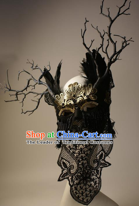 Halloween Exaggerated Face Mask Fancy Ball Props Stage Performance Accessories Christmas Mysterious Masks