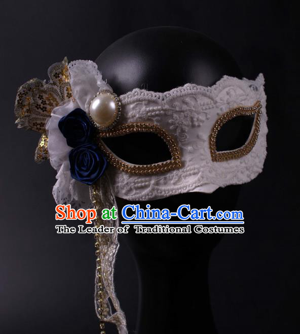Halloween Exaggerated Face Mask Venice Fancy Ball Props Catwalks Accessories Christmas White Lace Masks