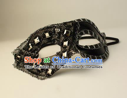 Halloween Exaggerated Rivet Black Face Mask Venice Fancy Ball Props Catwalks Accessories Christmas Masks