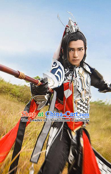 China Ancient Cosplay General Swordsman Costumes Chinese Traditional Armour Knight-errant Clothing for Men