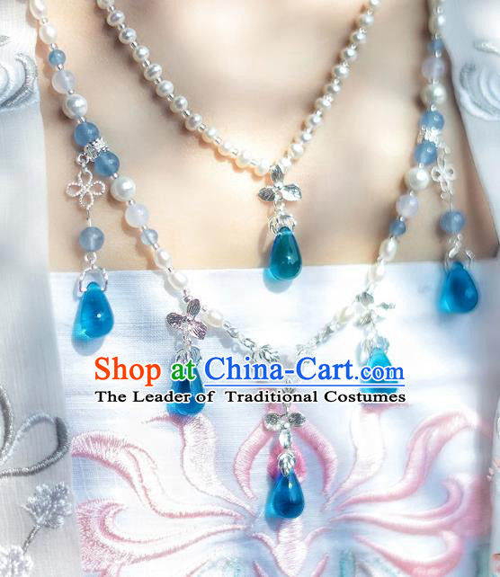 China Ancient Palace Accessories Pearls Necklace Chinese Traditional Jewelry Hanfu Necklet for Women