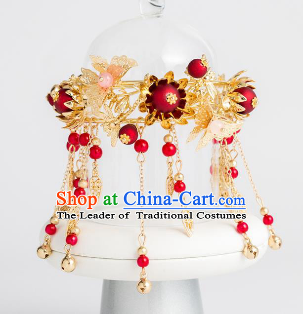 Chinese Ancient Bride Accessories Bracelet Xiuhe Suit Tassel Bangle for Women