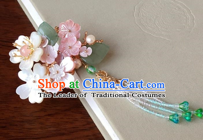 Traditional Handmade Chinese Ancient Classical Hair Accessories Flowers Hair Stick Tassel Hairpins for Women