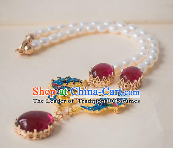 Traditional Handmade Chinese Ancient Classical Accessories Pearls Necklace for Women