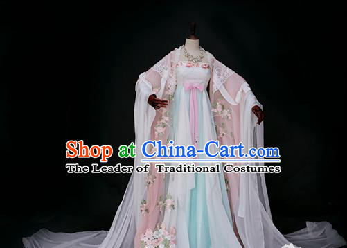 Chinese Traditional Palace Princess Costume Ancient Imperial Concubine Embroidered Hanfu Dress for Women