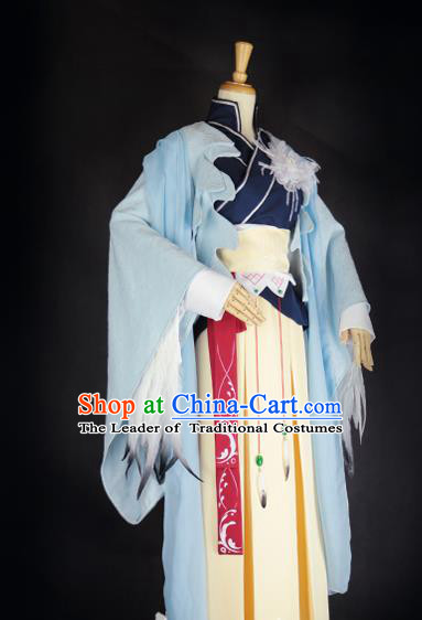 Chinese Ancient Cosplay Swordswoman Hanfu Dress Han Dynasty Taoist Nun Costume for Women