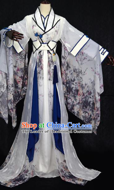 Chinese Ancient Cosplay Swordswoman Costume Han Dynasty Nobility Lady Embroidered Hanfu Dress for Women