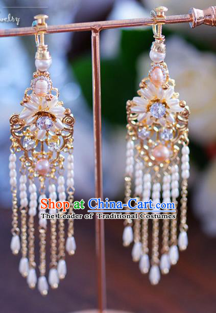 Top Grade Handmade Jewelry Accessories Ancient Pearls Tassel Earrings for Women