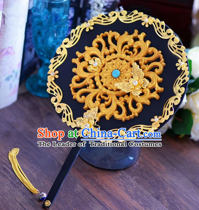 Chinese Handmade Accessories Ancient Palace Fans Round Fan for Women