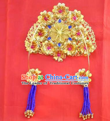 Ancient Chinese Handmade Hair Accessories Classical Hairpins Bride Phoenix Coronet for Women