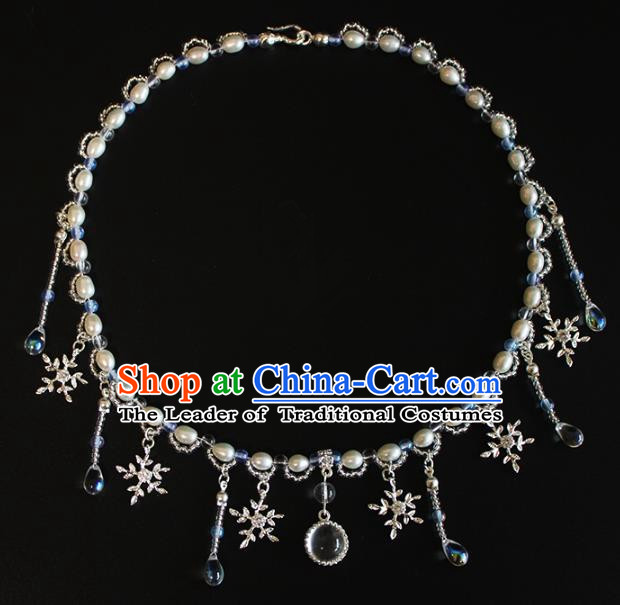 Chinese Ancient Handmade Pearls Necklace Accessories Hanfu Necklet for Women