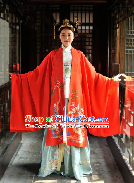 Chinese Ancient Imperial Empress Wedding Costumes Traditional Ming Dynasty Bride Embroidered Hanfu Dress for Women