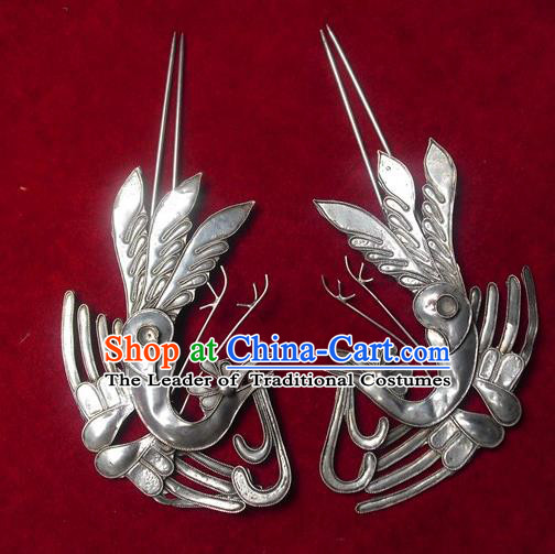 Traditional Chinese Miao Nationality Phoenix Hairpins Hair Accessories for Women