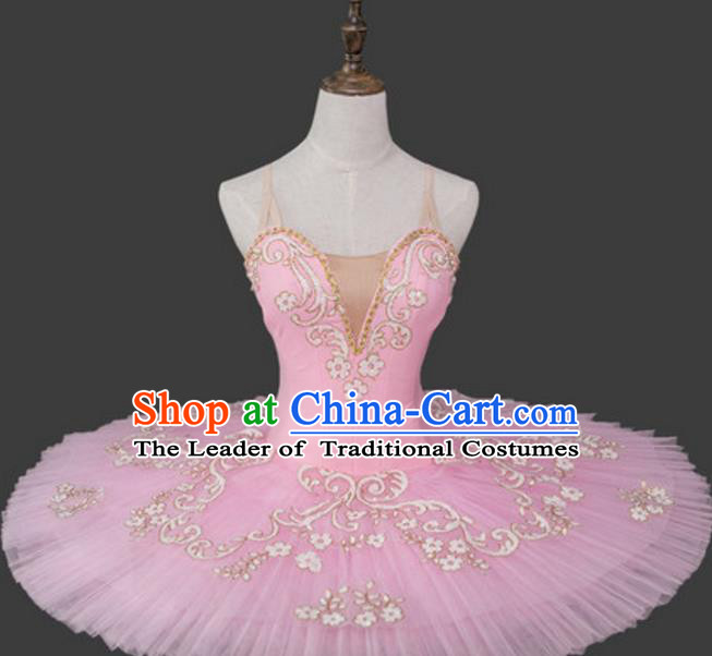 Top Grade Ballet Dance Costume Pink Dress Bubble Ballerina Skirt Tu Tu Dancewear for Women