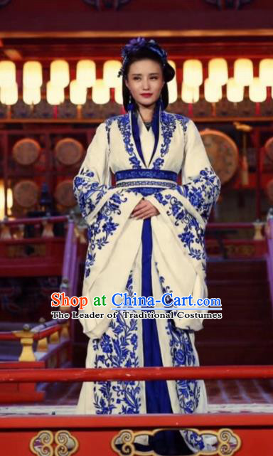 Chinese Ancient Dowager Hanfu Dress Han Dynasty Queen Historical Costume for Women