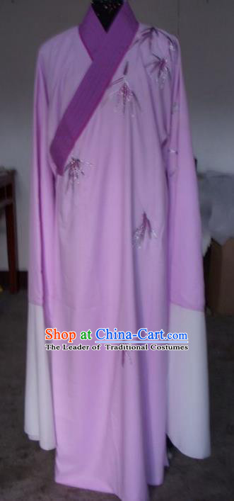 Chinese Traditional Shaoxing Opera Embroidered Purple Robe Peking Opera Niche Costumes for Adults