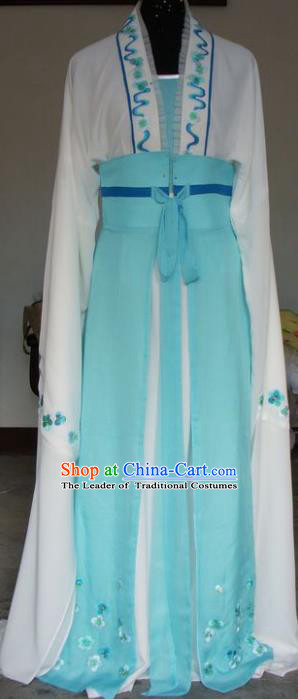 Chinese Traditional Beijing Opera Actress Blue Dress China Peking Opera Princess Costumes for Adults