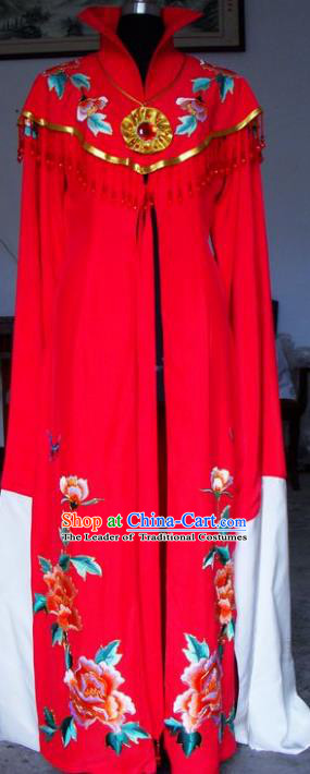 Chinese Traditional Beijing Opera Actress Embroidered Red Dress China Peking Opera Empress Costumes for Adults