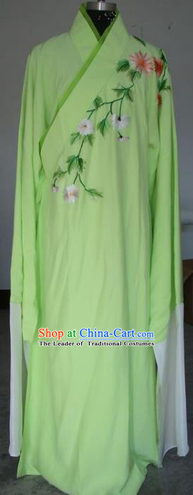 Chinese Traditional Shaoxing Opera Scholar Embroidered Green Robe Peking Opera Niche Costumes for Adults