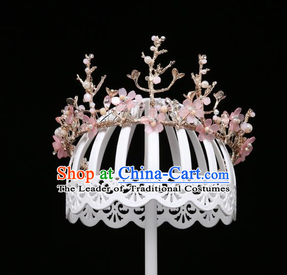 Children Modern Dance Hair Accessories Stage Performance Pink Flowers Hair Clasp for Kids