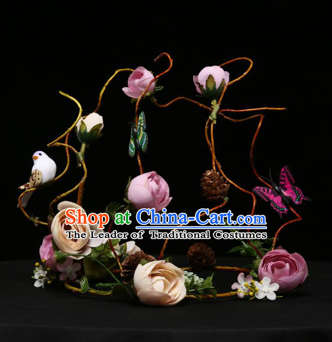 Children Modern Dance Hair Accessories Stage Performance Flowers Hair Clasp for Kids