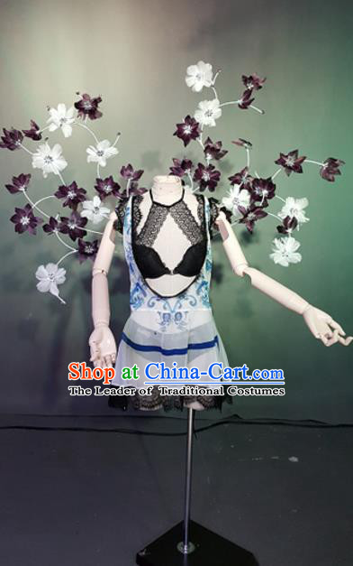 Top Grade Models Show Costume Stage Performance Bikini Dress and Flowers Wings for Women