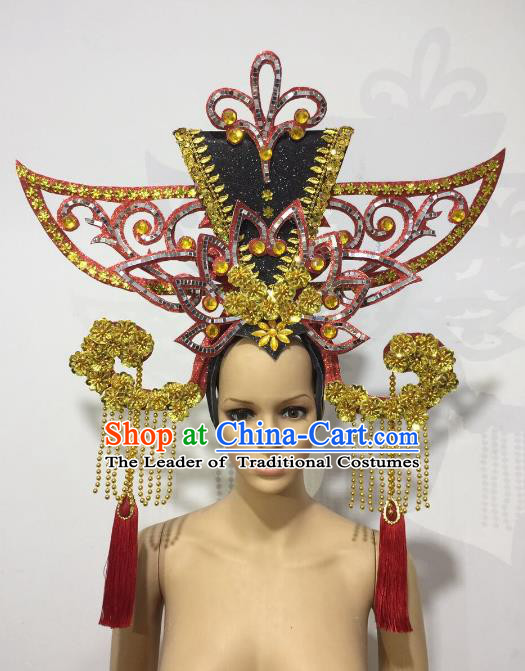 Brazilian Samba Dance Chinese Palace Queen Hair Accessories Rio Carnival Roman Deluxe Headwear for Women