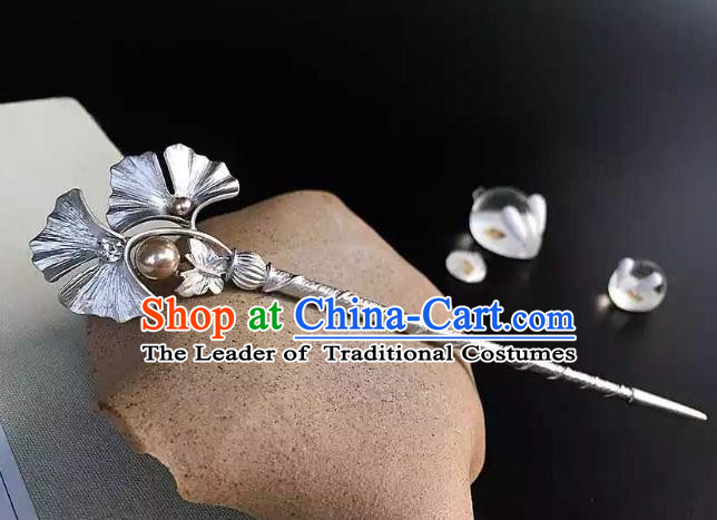 Chinese Traditional Hair Accessories Ancient Hanfu Ginkgo Leaf Hair Clip Hairpins for Women