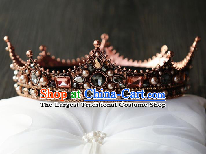 Top Grade Wedding Bride Hair Accessories Baroque Palace Queen Royal Crown for Women