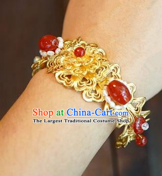 Chinese Handmade Bracelet Ancient Bride Agate Bangle Jewelry Accessories for Women