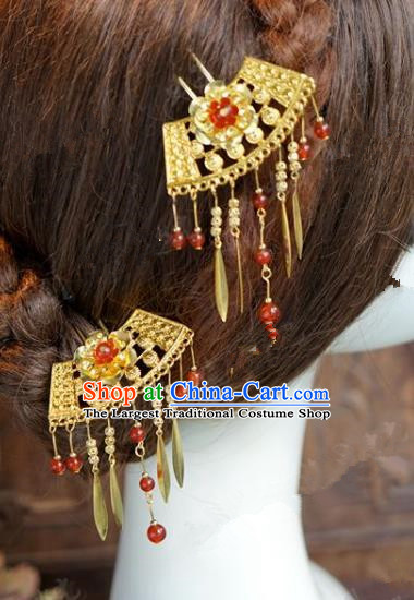 Chinese Handmade Ancient Hair Accessories Ancient Hanfu Tassel Hairpins for Women