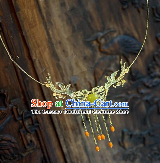 Chinese Handmade Jewelry Accessories Ancient Palace Lady Hanfu Tassel Necklace for Women